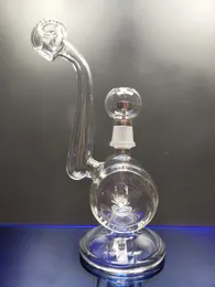 Vetro spesso bong dab rig tubo dell'acqua riciclatore piattaforme petrolifere vetro bruciatore a nafta bong acqua con chiodo in titanio 18,8 mm giunto zeusart shop