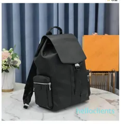 OUTDOOR-Rucksack, Leder, Monogramme, Segeltuch, Vintage-Laptop-Rucksäcke mit Schnappschnalle, luxuriös, Schwarz, Blau, alte Blumen, Designer-Schule