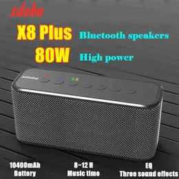 Xdobo X8 Plus 80W Bluetooth Speakers Computer Boombox 10400mAh Mobile Power Soundbar Outdoor Waterproof Subwoofer Column Box