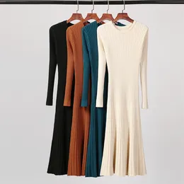 Sweater women winter Dress Autumn pull dress knitting slim fit robe sweater vestido soft casual 210514