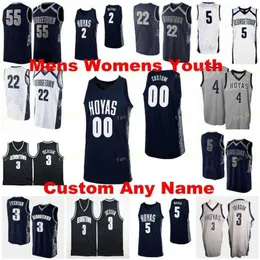 NCAA College Georgetown Hoyas Basketball Jersey 0 Jahvon Blair 1 Jamorko Pickett 2 Mac McClung 4 Jagan Mosely Custom Stitched