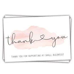 50pcs/Bag Thank You Greeting Cards Baking Bags Gift Package Box Business Decor Festive Party Supplies