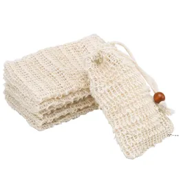 9*14cm Cotton Linen Soap Bag Scrubbers Beam Mouth Type Environmental Protection Handmade Foaming Net RRF13860