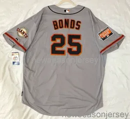 Genähtes 2007 ALL STAR PATCH BARRY BONDS COOL BASE JERSEY Herren Damen Jugend Baseball Jersey XS-5XL 6XL