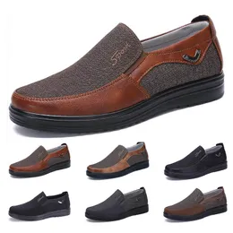 Low Moda Business Style Mens Sapatos Confortável Respirável Brown Negro Negro Navio Navio Macio Flats Fundos Menores Escritório Escritório Casual Sneakers 38-44