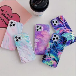 Custodie per cellulari in silicone marmorizzato Iphone 13 12 Pro Max XS XR 7/8 Cover morbida colorata per Samsung S20 Plus Note 8 A71 5G con borsa OPP