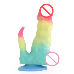 Kadın çift eşcinsel sıvı silikon simülasyon kalın yapay penis g-spot masturbator uyarıcı seks oyuncakları