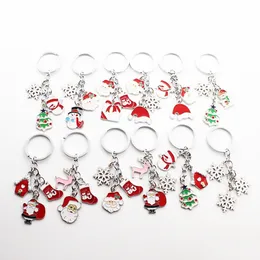 Creativity Christmas Series Santa Snowman Keychain Zinc alloy Pendant Gifts Decoration for Home Xmas Decor