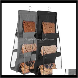 6 Foldable Hanging 3 Layers Folding Shelf Purse Handbag Organizer Door Sundry Closet Finue Boxes Bins Ug7Nx