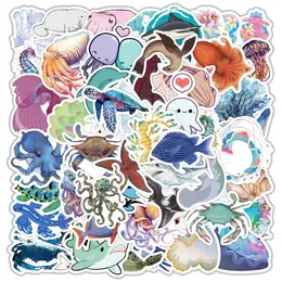 10/50PCS/Pack Marine Life Stickers For Notebook Motorcycle Skateboard Computer Decal Cartoon Luggage Octopus Fish Decal Sticker Car