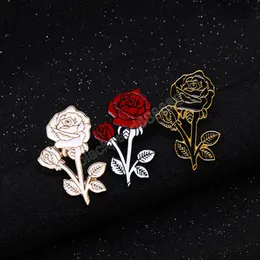 Fashion Flower Lapel Pin Women Badge Rose Flower Brosches Metal Pins Bröllop Bankett Brosch Valentines Day Presenter