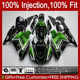 Wtryskiwacze do Kawasaki Ninja ZZR 1400 CC ZX 14R 14 R ZZR1400 06-11 4NO.0 ZX14R 06 07 09 10 11 ZZR-1400 ZX-14R 2006 2007 2008 2009 2010 2011 OEM Bodys Green Black