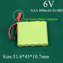 2PCS 6 فولت 800mAh aaa ni-mh حزمة بطارية مع موصل قابلة للشحن للكلب الياقات الاستقبال الصناعية المعدات الإلكترونية