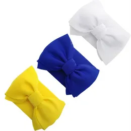 3 sztuk Baby Girl Headband Solid Włosy Akcesoria Puff Bow Nylon Headwrap Infant Turban Noworodki Fotografia Rekwizyty Haarband