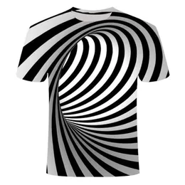 Męskie koszulki Camiseta Vórtex Tridimensional Para Hombre, Camisa Con Estampado 3D De Cuello Redondo, Ropa Diareio Divertida, nieformalne, Camis