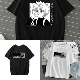 Janpanese Anime Hunter X Hunter T-shirt Herr Bomull Sommar Grafiska T-shirts Unisex Killua Zoldyck Gon T-shirt sommartröjor med tryck X0621