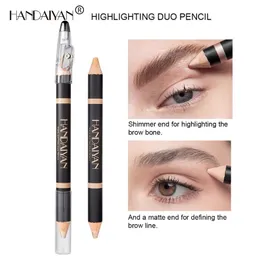 Handaiyan Doppel-Eyeliner-Augenbrauenstift im Großhandel mit Anspitzer, matte und schimmernde, aufhellende Make-up-Textmarkerstifte