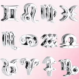 Memnon Jewelry 925 Sterling Silber Charm Winter Funkelnde Zwölf Sternzeichen Serie Charms Perlen für Pandora Style Armbänder DIY Für Frauen Geschenk