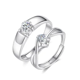 Womens Rings Crystal Jewelry 925 silver plated couple ring diamond men's women's Silver Cluster For Female Band styles