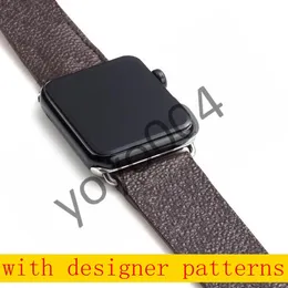 Ny design läderrem för Apple Watch Band Serie 6 5 4 3 2 40mm 44mm 38mm 42mm Armband för Iwatch Belt Y04