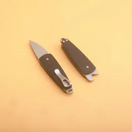 Specialerbjudanden 7086 EDC Pocket Folding Knife 8CR13MOV Titanumbelagd blad GRN Hantera utomhusutrustning med flasköppnare