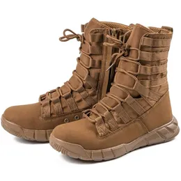 軍事戦術戦闘ブーツ男性屋外ハイキング砂漠軍ブーツ軽量通気性男性アンクルブーツジャングル靴 211022