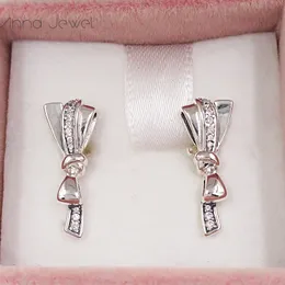 Authentic 100% 925 Sterling Silver Pandora Brilliant Bows Clear CZ Stud Earrings With Clear Cz Fits European 297234CZ