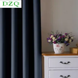 DZQ Solid Color Blackout Kurtyna do salonu Sypialnia Nowoczesna wysoki cieniowanie domu Zasłona Zakończona Dostosowany Drapes 210712