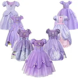 Spädbarn Princess Kostym Halloween Cosplay Kläder Toddler Party Rollspel Barn Fancy Sofia Klänningar för Girls 210317