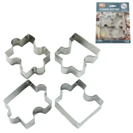 4 szt. Formy do pieczenia puzzle kształt stali nierdzewnej Cookie Cutter Set DIY Bisktuit Mold Kuchnia Narzędzia Desery Formy Kremówka