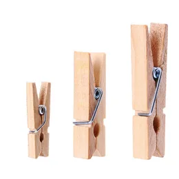 50Pcs Log Color Clothes Pegs Hooks Home Wood Clip Storage Clip Clothe Folder 25/35/45mm Wooden clothing Pins Decorative Peg