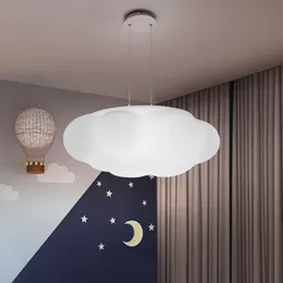 Nordic Pendant Lights Lamp Modern ljuskrona för barnens rumstak Molnlampa Romantisk med fjärrkontroll