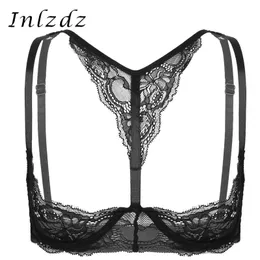 Sexy Set Womens Open Half Cups Bra G String Set Bare Exposed