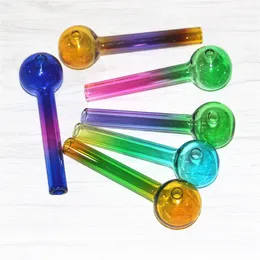 Partihandel Färgrik Pyrex Glasolja Brännare Rör 14mm 18mm Man Bent Rak Typ Banger Nail Ash Catchers