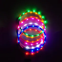 LED Glowing Dog Collar USB Charging Luminous Pet Dog Collars Rechargeable Night Safety Flashing Necklace w-01360