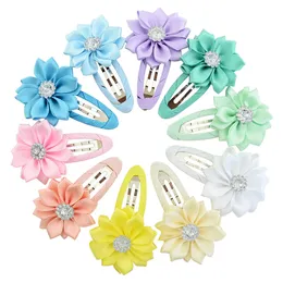 Baby Girls Barrettes Clips Princess Hairpins Infant Flower Ribbon Hairgrips Children Simple Cute BB Clip Kids Toddler Hair Accessories YL810