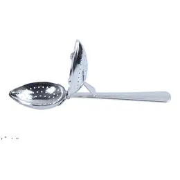 50pcs / lot tea-tätare Teaspoons Safe Mesh Filter Rostfritt stål Skedar Lösa bladfilter Örter Spice Kitchen Gadget Lle11418