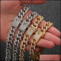 Pendant Necklaces & Pendants Jewelry Punk Crystal Miami Cuban Link Chain Necklace Gold Iced Out Cz Cubic Zirconia For Men Drop Delivery 2021
