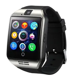 Q18 Smart Watch Watches Bluetooth Smartwatch armbandsur med kamera TF SIM-kortplats / pedometer / Anti-Lost / för Apple Android-telefoner