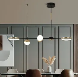 Modern LED Pendant Lampor för vardagsrum Dining Decor Lights Indoor Hanging Lighting Fixtures Home Gold Black