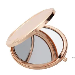 Сублимационные макияжные зеркала железо 2 лица DIY пустые 4 цвета алюминиевый лист девушка подарок косметический компактный зеркал портативный декорат RRE11950