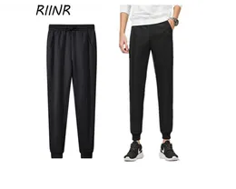RIINR 2021 Spring and Lato Męskie Plus Size Spodnie Spodnie Luźne Fashion Casual Spodnie Close-up Spodnie męskie Czarne spodnie L-5XL X0615