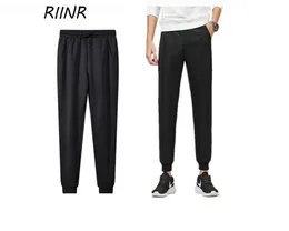 Riinr 2021 Vår och sommar Mäns plusstorlek Sportbyxor Loose Fashion Casual Byxor Närbild Byxor Mäns svarta byxor L-5XL X0615