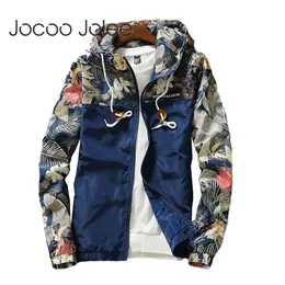 Jocoo Jolee秋のジャケットの女性の基本的な爆撃機のジャケット長袖プリントジャケットヴィンテージコート女性の外出の大きさ5xl 210518
