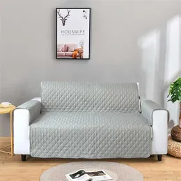 Wodoodporna sofa Pokrywa pikowana pokrywa kanapy przeciwzużyciowej dla psów Zwierzęta Kids Fotel Fotel Meble Sliplovers 1/2/3 Seater 211102
