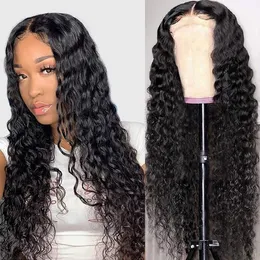 13x6 HD Water Wave Lace Frontal Wig Remy Indian Hair 12-30 Inch Curly Human Hair