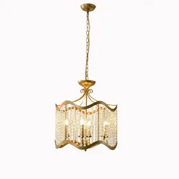 Żyrandole Umeiluce American Light Luksusowy kryształowy żyrandol retro Złota wiszka lampa do sypialni studiowanie jadalni salon
