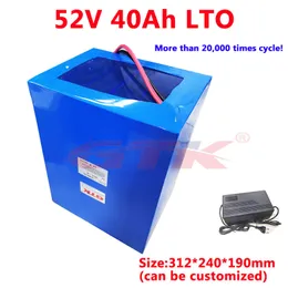 Deep cycle LTO 52V 40Ah Lithium titanate battery Pack 22s 2.3v battery with BMS for solar storage ebike motorhome+5A Charger