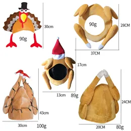 Новейший День благодарения Хэллоуин Рождество Турция Нога Куриные Шляпы Xmas Hat Party Party Для детей Взрослые C70814A