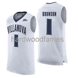 Custom Villanova Wildcats Brunson 1 NCAA Baskettröja Vit Herr Dam Ungdom 4XL 5XL 6XL